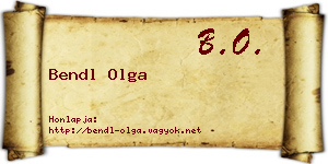 Bendl Olga névjegykártya